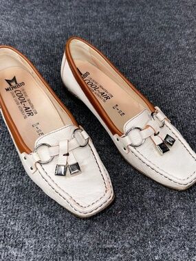 Mephisto Women's White Leather Bit Loafers Cool-Air Shoes Size 7.5